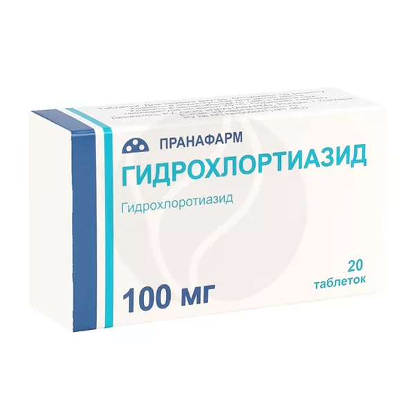 Изображение товара Гидрохлортиазид таблетки 100мг 20 шт - гипотензивное и диуретическое средство Изображение товара Гидрохлортиазид таблетки 100мг 20 шт - гипотензивное и диуретическое средство