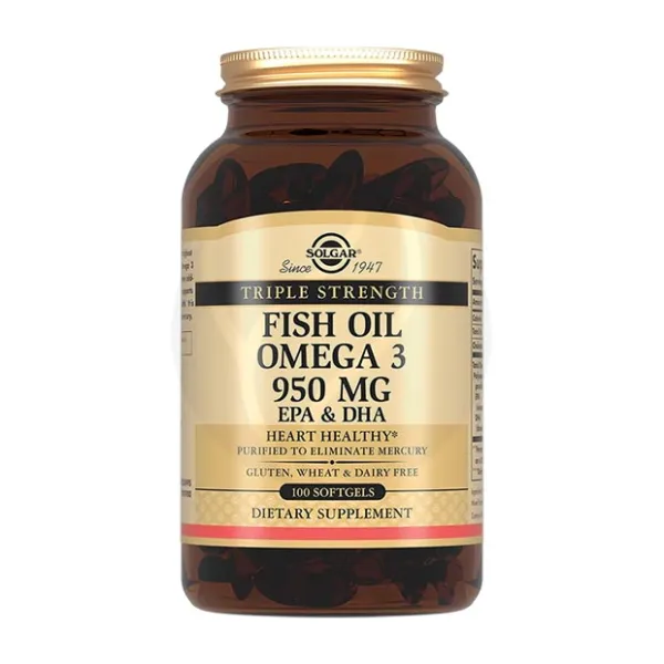 Изображение товара Solgar тройная омега 3 капсулы 950мг №100 Изображение товара Solgar тройная омега 3 капсулы 950мг №100