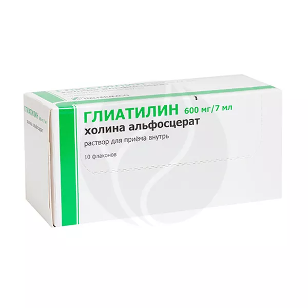 Изображение товара Глиатилин раствор внутрь 600 мг/7 мл 7 мл №10 Изображение товара Глиатилин раствор внутрь 600 мг/7 мл 7 мл №10