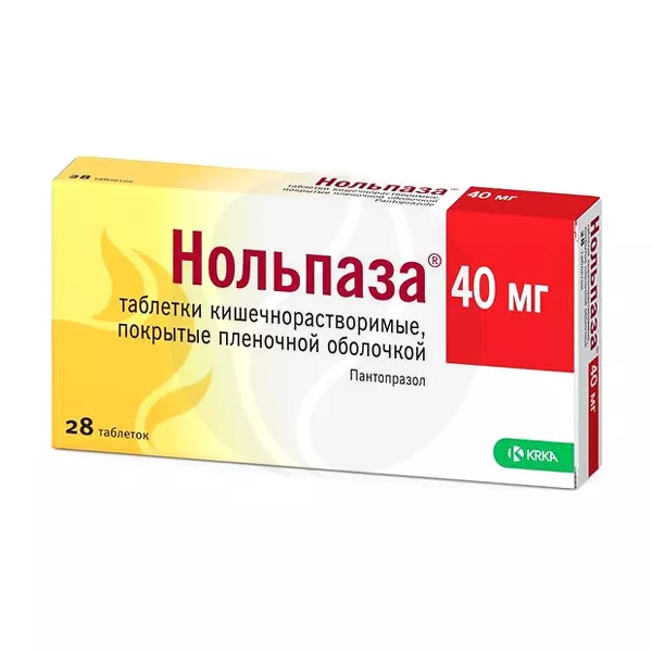 Изображение товара Нольпаза таблетки кишечнораств. покрыт. п/о 40мг, №28 Изображение товара Нольпаза таблетки кишечнораств. покрыт. п/о 40мг, №28