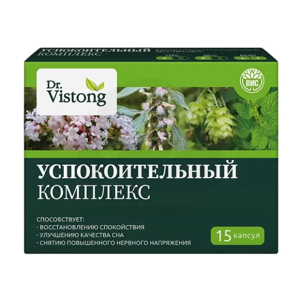 Изображение товара Dr. Vistong Успокоительный комплекс капсулы, №15 Изображение товара Dr. Vistong Успокоительный комплекс капсулы, №15