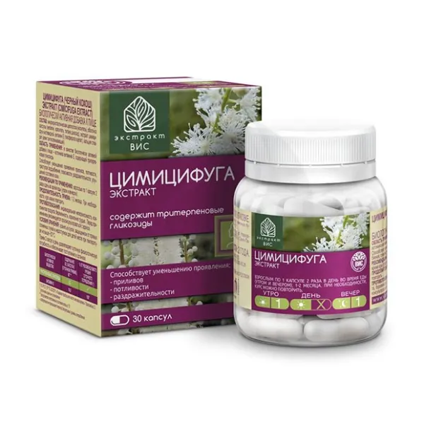 Изображение товара Капсулы ВИС Цимицифуга экстракт 30 шт. Цимицифуги кистевидной экстракт; Витамин Е