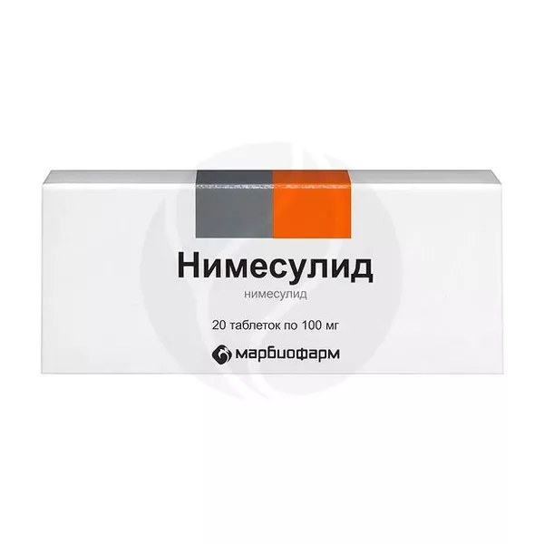 Изображение товара Нимесулид таблетки 100мг, №20 Изображение товара Нимесулид таблетки 100мг, №20