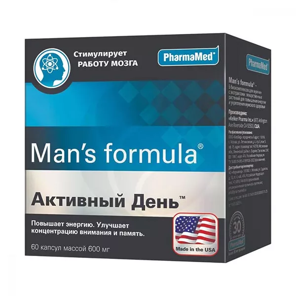 Изображение товара Man's formula Активный день капсулы, №60