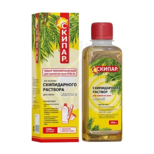 Изображение товара Скипар набор терапевтический для принятия ванн НТВ-01 эмульсия желтая, 200мл Изображение товара Скипар набор терапевтический для принятия ванн НТВ-01 эмульсия желтая, 200мл