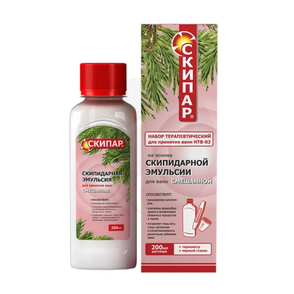Изображение товара Скипар набор терапевтический для принятия ванн НТВ-03 эмульсия смешанная, 200мл Изображение товара Скипар набор терапевтический для принятия ванн НТВ-03 эмульсия смешанная, 200мл