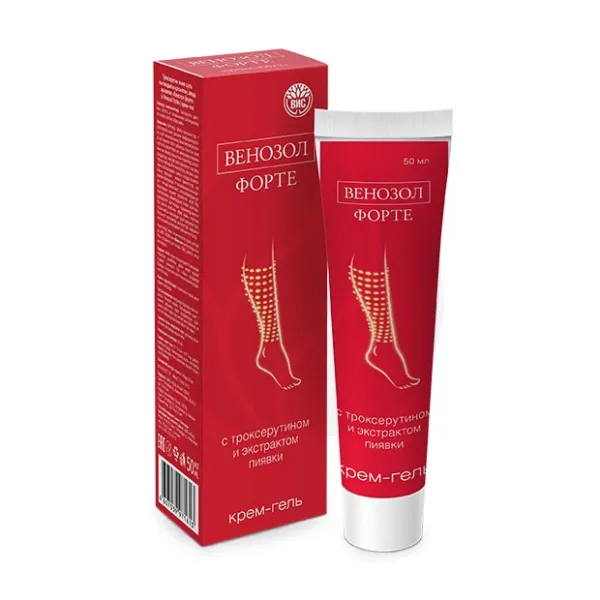 Изображение товара Венозол Форте крем-гель для ног с троксерутином и экстрактом пиявки, 50мл