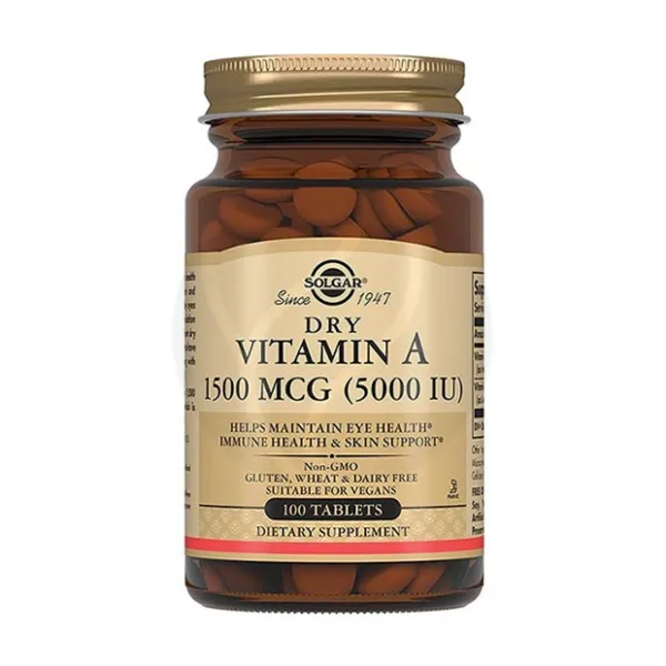 Solgar Сухой витамин А таблетки 1500мкг(5000 МЕ), №100