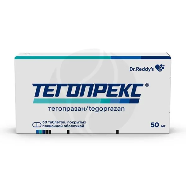 Изображение товара Тегопрекс таблетки покрыт. п/о 50мг, №30 Изображение товара Тегопрекс таблетки покрыт. п/о 50мг, №30