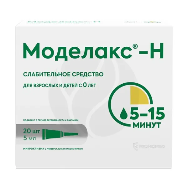 Изображение товара Раствор Моделакс-Н для ректального введения микроклизма 20 шт Изображение товара Раствор Моделакс-Н для ректального введения микроклизма 20 шт
