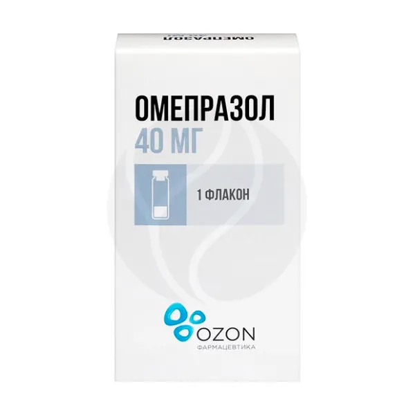 Омепразол лиофилизат д/пригот. р-ра д/инфузий 40мг, №1