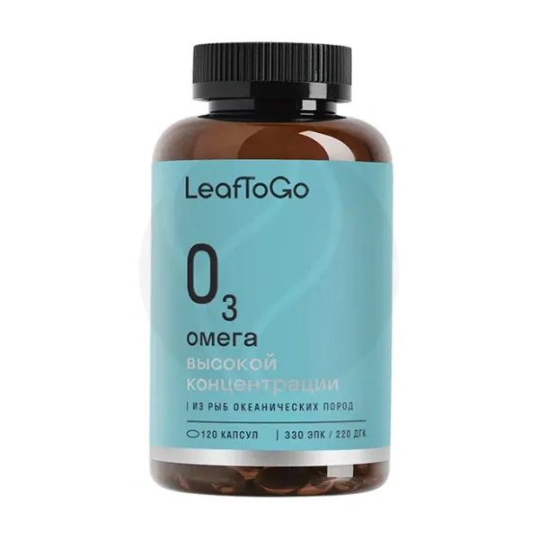 Изображение товара LeafToGo Омега 3 высокой концентрации капсулы, №120 Изображение товара LeafToGo Омега 3 высокой концентрации капсулы, №120