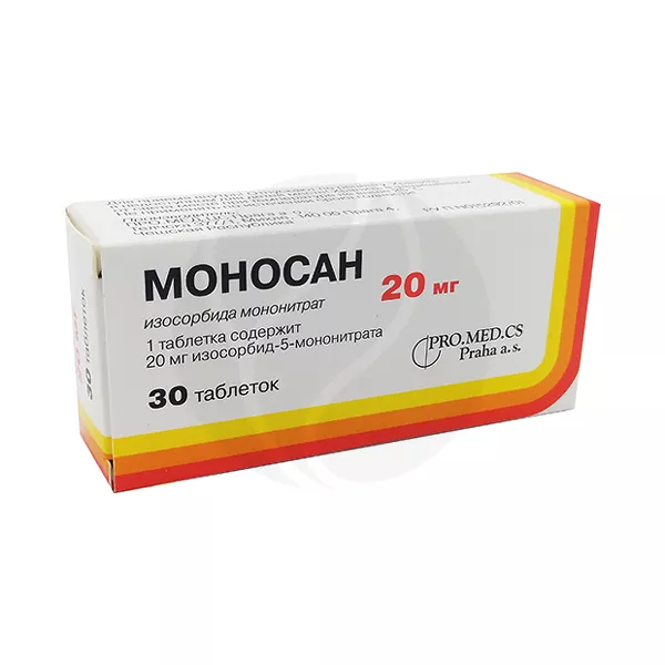 Изображение товара Моносан таблетки 20мг для профилактики и лечения сердечно-сосудистых заболеваний Изображение товара Моносан таблетки 20мг для профилактики и лечения сердечно-сосудистых заболеваний