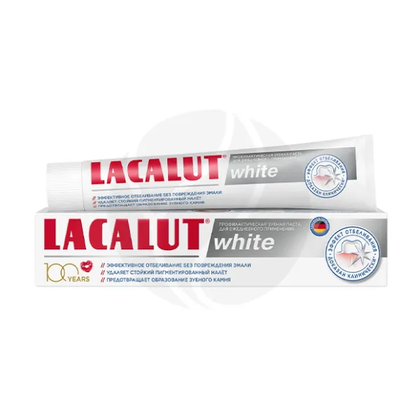 Изображение товара Зубная паста Lacalut White Германия 75мл с отбеливающим эффектом Изображение товара Зубная паста Lacalut White Германия 75мл с отбеливающим эффектом