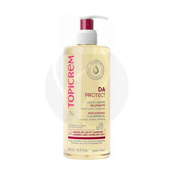 Изображение товара Topicrem DA Protect масло очищающее липидовосстанавливающее, 500мл Изображение товара Topicrem DA Protect масло очищающее липидовосстанавливающее, 500мл