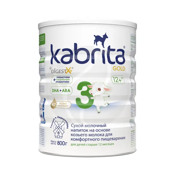 Изображение товара Kabrita Gold 3 молочная смесь на козьем молоке для комфортного пищеварения (12+мес), 800г