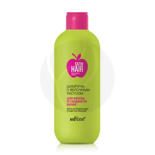 Изображение товара Bielita Satin Hair. Сверкающие волосы шампунь с яблочным уксусом для блеска и гладкости волос, 400мл