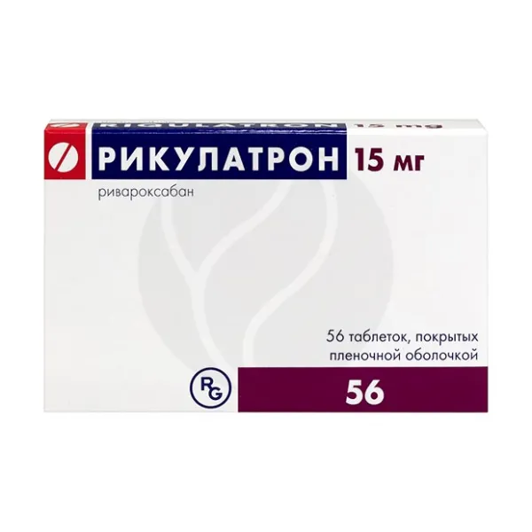 Изображение товара Таблетки Рикулатрон 15мг Гедеон Рихтер для профилактики тромбов