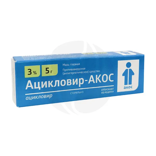 Изображение товара Ацикловир-Акос мазь глазная 3%, 5г Изображение товара Ацикловир-Акос мазь глазная 3%, 5г