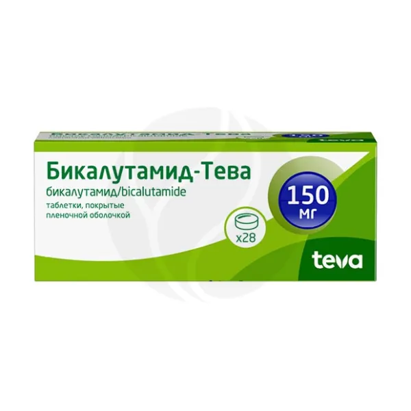 Изображение товара Таблетки Бикалутамид-Тева 150мг Изображение товара Таблетки Бикалутамид-Тева 150мг