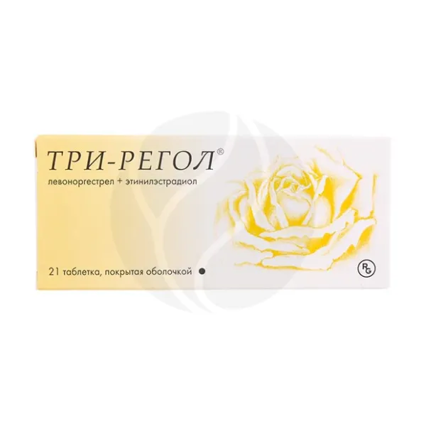 Изображение товара Три-Регол таблетки п/о, 21 шт, контрацептив с левоноргестрелом и эстрадиолом Изображение товара Три-Регол таблетки п/о, 21 шт, контрацептив с левоноргестрелом и эстрадиолом