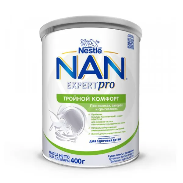 Изображение товара Детская смесь Nestle NAN ExpertPro Тройной комфорт 400г для малышей от рождения Изображение товара Детская смесь Nestle NAN ExpertPro Тройной комфорт 400г для малышей от рождения