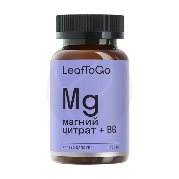 Изображение товара LeafToGo Магний цитрат+В6 капсулы, №120