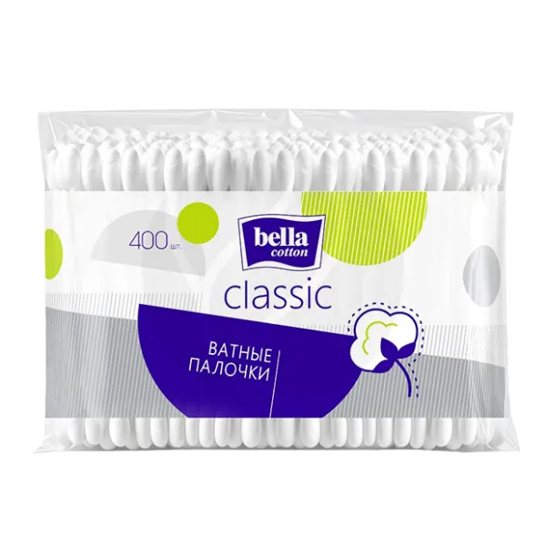 Изображение товара Ватные палочки Белла Cotton classic 400 шт безопасные и гигиеничные Изображение товара Ватные палочки Белла Cotton classic 400 шт безопасные и гигиеничные