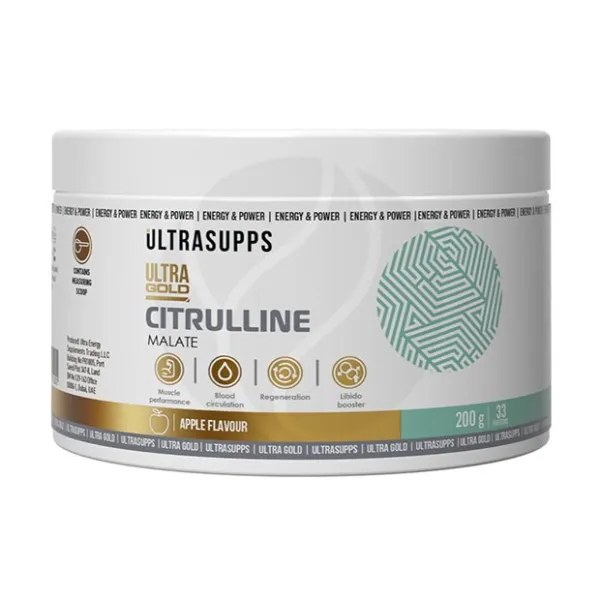 Ultrasupps Ultra Gold Цитруллин порошок со вкусом яблоко, 200г