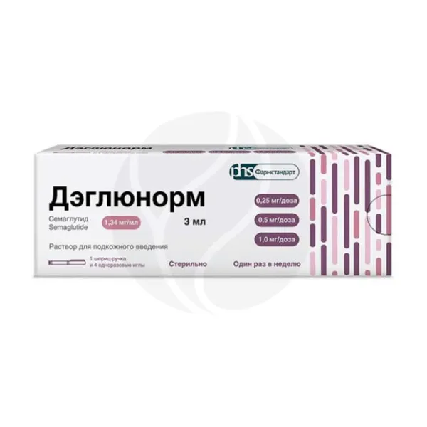 Изображение товара Дэглюнорм раствор д/п/к введ. 0,25мг/0,5мг/1мг/доза, 3мл №1 шприц-ручка + иглы №4 в комплекте