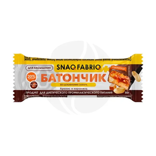 Snaq Fabriq глазированный батончик, арахис и карамель 50г