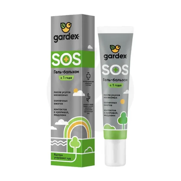 Изображение товара Gardex SOS гель-бальзам после укусов насекомых, (1+), 25мл