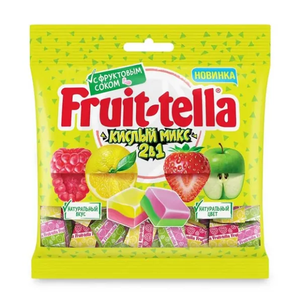 Fruittella Кислый микс 2в1 конфеты жевательные 70г