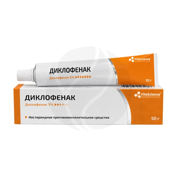 VitaScience Диклофенак гель д/наружн. прим., 5%, 50г