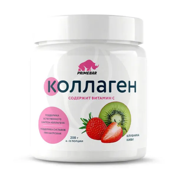 Изображение товара Primekraft Primebar Коллаген с витамином С порошок, клубника-киви, 200г Изображение товара Primekraft Primebar Коллаген с витамином С порошок, клубника-киви, 200г