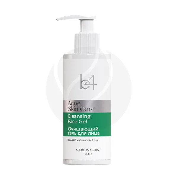 Изображение товара b4 Acne Skin Care очищающий гель для лица с BHA+LHA кислотами и цинком, 150мл