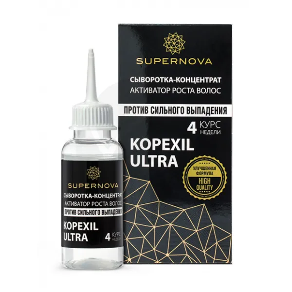 Изображение товара Supernova Kopexil Ultra сыворотка-концентрат активатор роста волос, 30мл Изображение товара Supernova Kopexil Ultra сыворотка-концентрат активатор роста волос, 30мл