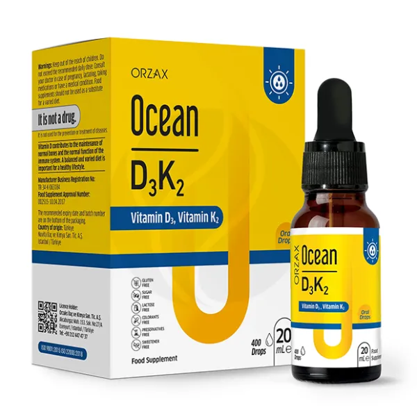 Изображение товара Orzax Ocean Витамин Д3+К2 капли д/приема внутрь, 20мл Изображение товара Orzax Ocean Витамин Д3+К2 капли д/приема внутрь, 20мл