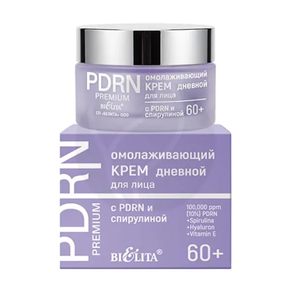 Изображение товара Bielita PDRN.Premium дневной омолаживающий крем для лица с PDRN и спирулиной (60+), 50мл Изображение товара Bielita PDRN.Premium дневной омолаживающий крем для лица с PDRN и спирулиной (60+), 50мл