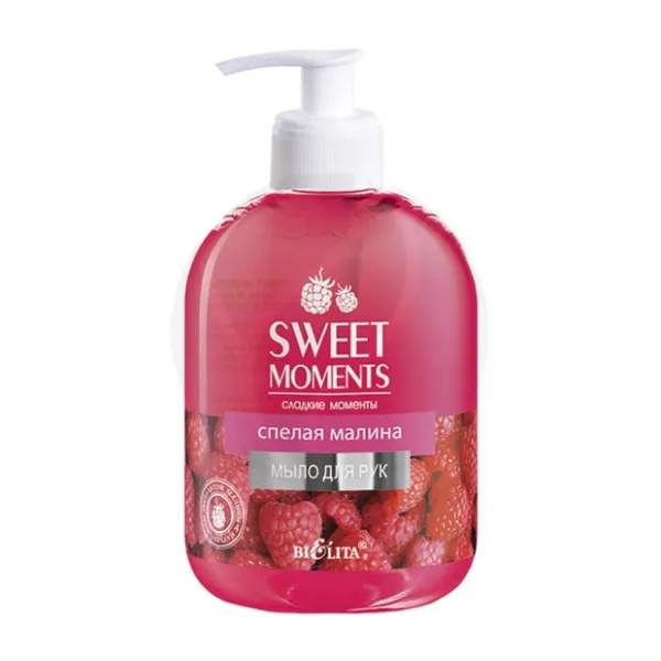Изображение товара Bielita Sweet moments Спелая малина жидкое мыло для рук, 500мл Изображение товара Bielita Sweet moments Спелая малина жидкое мыло для рук, 500мл