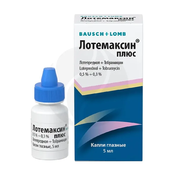 Изображение товара Лотемаксин Плюс капли глазные, 0,5%+0,3%, 5мл