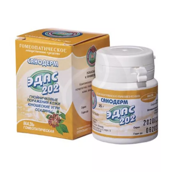 Изображение товара Санодерм  Эдас-202 мазь д/наружн. прим. гомеопатическая, 25г