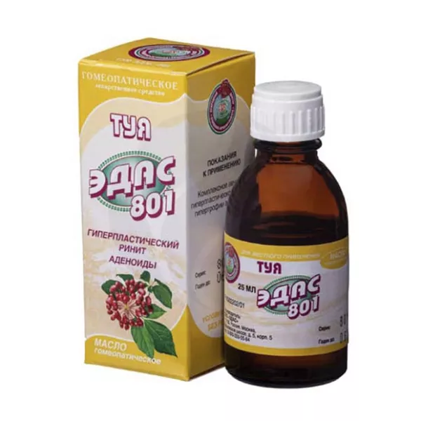 Изображение товара Масло гомеопатическое Туя ЭДАС-801 для носа 25 мл натуральное