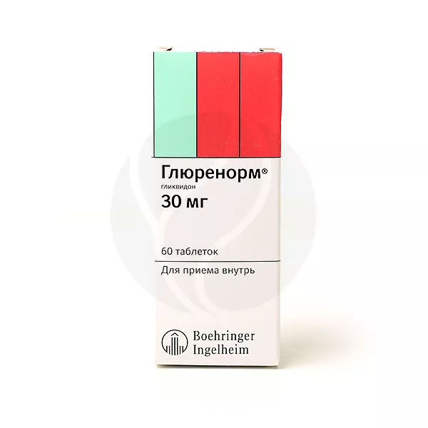 Изображение товара Глюренорм таблетки 30мг, №60 Изображение товара Глюренорм таблетки 30мг, №60