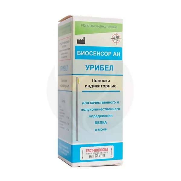 Изображение товара УРИБЕЛ тест-полоски индикаторные для определения белка в моче №50