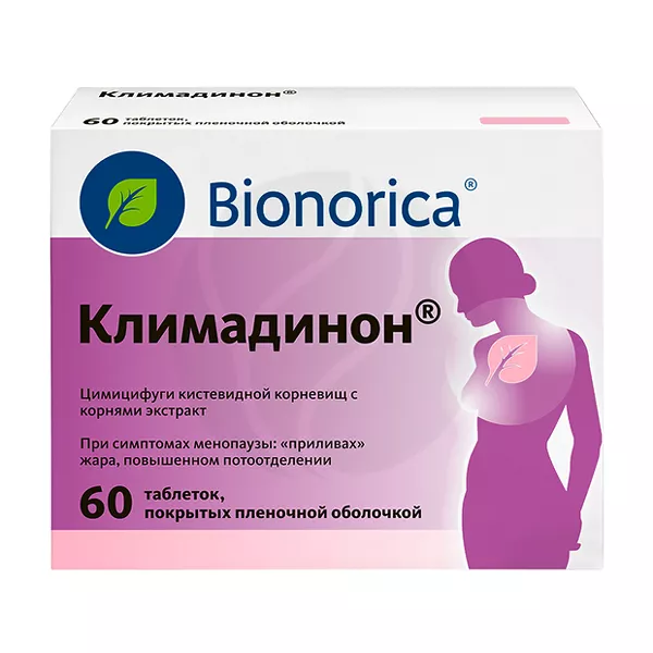 Изображение товара Климадинон таблетки покрыт. п/о, №60 Бионорика Изображение товара Климадинон таблетки покрыт. п/о, №60 Бионорика