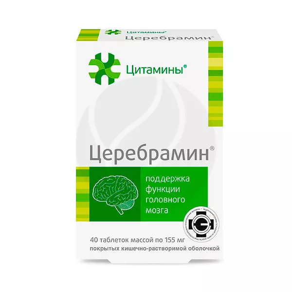 Изображение товара Церебрамин таблетки покрытокишечнорастворимой оболочкой №40 Россия