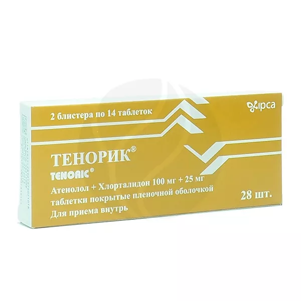 Изображение товара Тенорик таблетки покрыт. п/о 100мг+25мг, №28 Ипка Лабораториз Изображение товара Тенорик таблетки покрыт. п/о 100мг+25мг, №28 Ипка Лабораториз