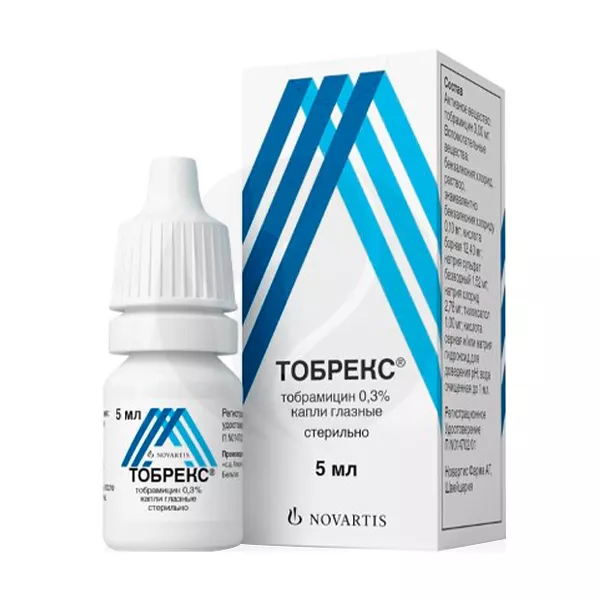 Изображение товара Тобрекс капли глазные 0,3%, 5мл Изображение товара Тобрекс капли глазные 0,3%, 5мл