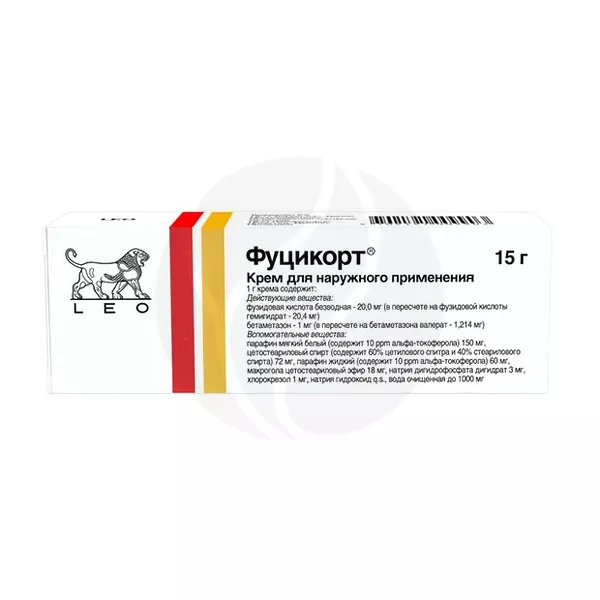 Изображение товара Фуцикорт крем для наружного применения 15г с бетаметазоном и фузидовой кислотой